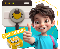 Тестирование & Vibe Debug. Охотники за багами - КИБЕРшкола программирования для детей, компьютерные курсы для школьников, начинающих и подростков - KIBERone г. Йошкар-Ола